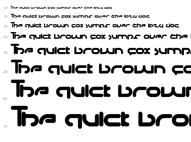 Techno Various font waterfall